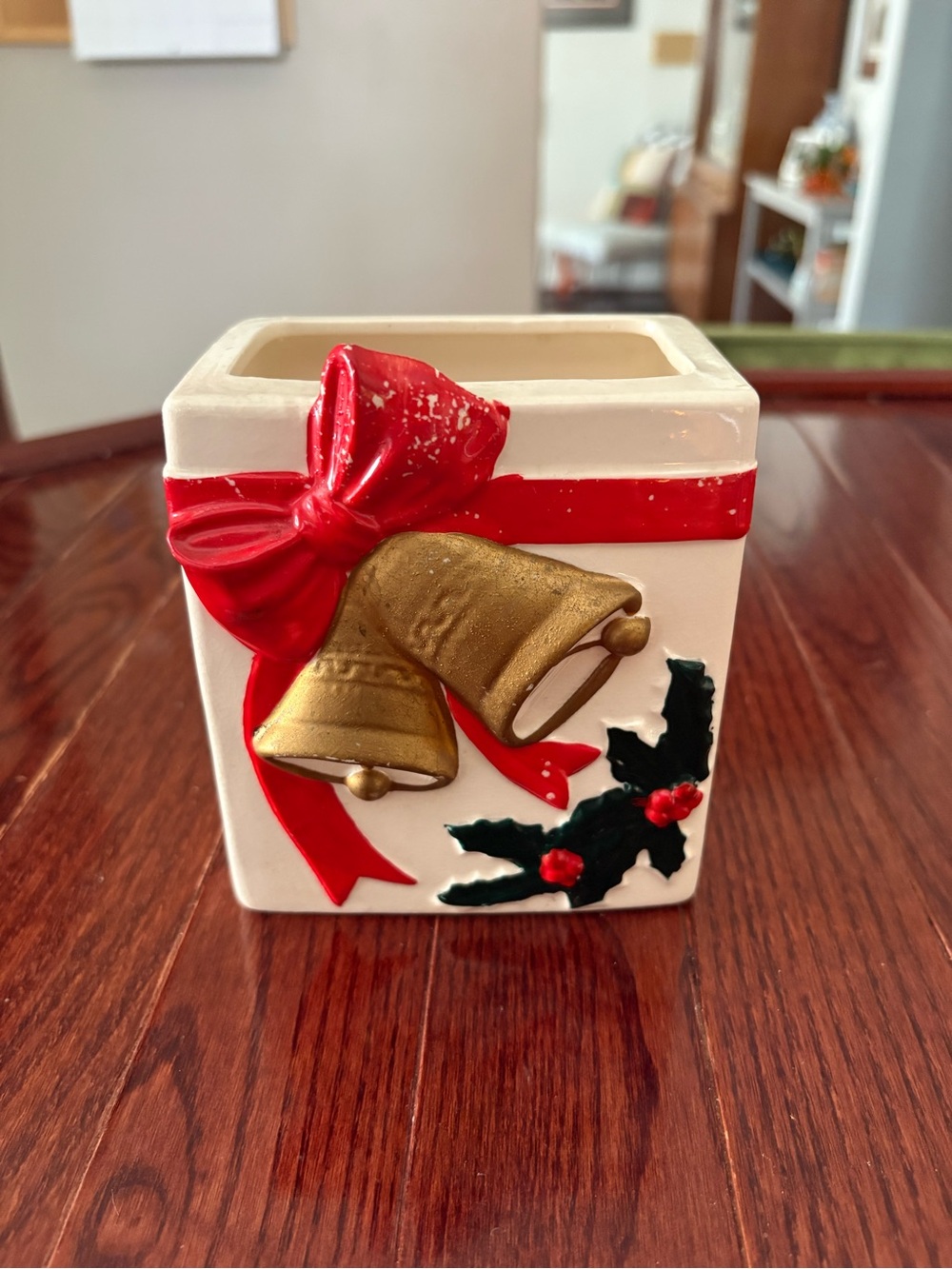 Vintage Napco Bells and Holly Planter